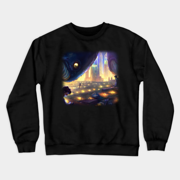 Monsters floating in the sky Crewneck Sweatshirt by Perryfranken